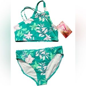 KANU SURF girls JULIA style 1155 bikini set swimsuit size 14 NWT